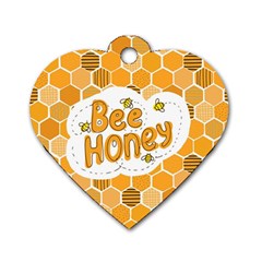 Bee Honey Honeycomb Hexagon Dog Tag Heart (two Sides)