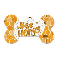 Bee Honey Honeycomb Hexagon Dog Tag Bone (two Sides) by Maspions