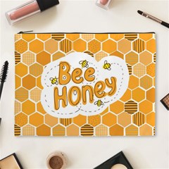 Bee Honey Honeycomb Hexagon Cosmetic Bag (xl)