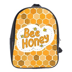 Bee Honey Honeycomb Hexagon School Bag (large)