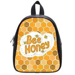 Bee Honey Honeycomb Hexagon School Bag (small)