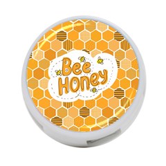 Bee Honey Honeycomb Hexagon 4-port Usb Hub (one Side)