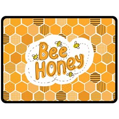 Bee Honey Honeycomb Hexagon Fleece Blanket (large)