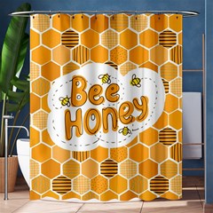 Bee Honey Honeycomb Hexagon Shower Curtain 60  X 72  (medium)  by Maspions