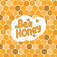 Bee Honey Honeycomb Hexagon Play Mat (rectangle) by Maspions