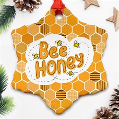 Bee Honey Honeycomb Hexagon Snowflake Ornament (two Sides)