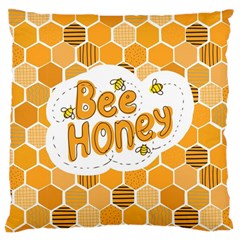 Bee Honey Honeycomb Hexagon Large Cushion Case (one Side)