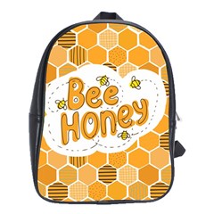 Bee Honey Honeycomb Hexagon School Bag (xl) by Maspions