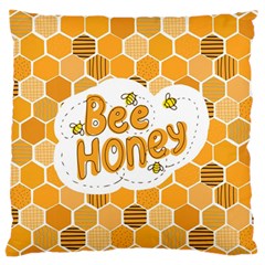 Bee Honey Honeycomb Hexagon Standard Premium Plush Fleece Cushion Case (two Sides)