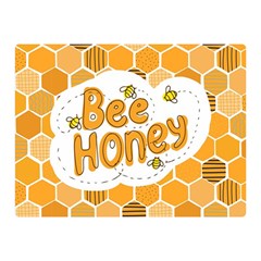 Bee Honey Honeycomb Hexagon Two Sides Premium Plush Fleece Blanket (mini)