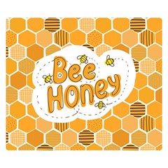 Bee Honey Honeycomb Hexagon Two Sides Premium Plush Fleece Blanket (kids Size) by Maspions