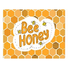 Bee Honey Honeycomb Hexagon Two Sides Premium Plush Fleece Blanket (large)