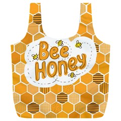 Bee Honey Honeycomb Hexagon Full Print Recycle Bag (xxl) by Maspions