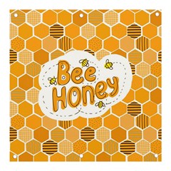 Bee Honey Honeycomb Hexagon Banner And Sign 3  X 3  by Maspions