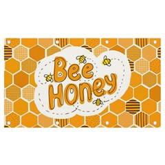 Bee Honey Honeycomb Hexagon Banner And Sign 7  X 4  by Maspions