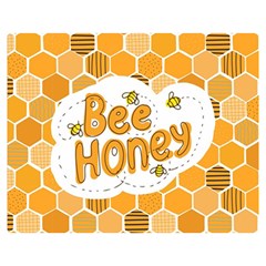 Bee Honey Honeycomb Hexagon Premium Plush Fleece Blanket (medium)