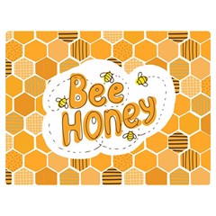 Bee Honey Honeycomb Hexagon Two Sides Premium Plush Fleece Blanket (baby Size) by Maspions