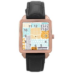 Premium Quality Elegant Orange Rose Gold Leather Watch  by Maspions