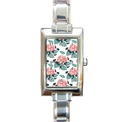 Flowers Hydrangeas Rectangle Italian Charm Watch by Maspions