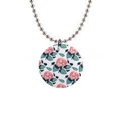 Flowers Hydrangeas 1  Button Necklace by Maspions