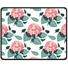 Flowers Hydrangeas Two Sides Fleece Blanket (medium)