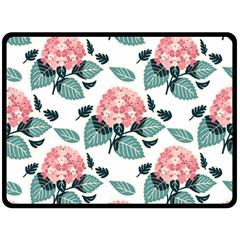 Flowers Hydrangeas Two Sides Fleece Blanket (large)