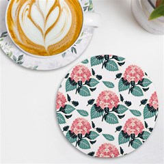 Flowers Hydrangeas Uv Print Round Tile Coaster