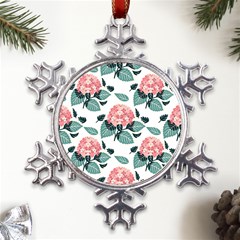 Flowers Hydrangeas Metal Large Snowflake Ornament