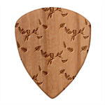 Flowers Hydrangeas Guitar Shape Wood Guitar Pick Holder Case And Picks Set Pick