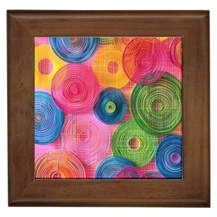 Colorful Abstract Patterns Framed Tile