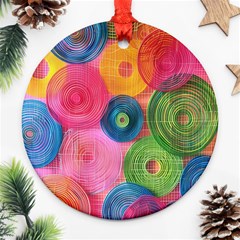 Colorful Abstract Patterns Ornament (round)