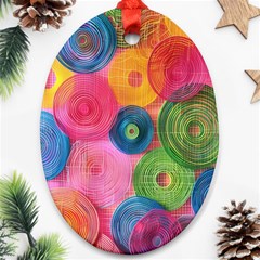 Colorful Abstract Patterns Ornament (oval)