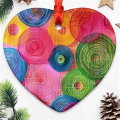 Colorful Abstract Patterns Ornament (heart)