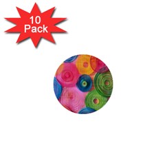 Colorful Abstract Patterns 1  Mini Buttons (10 Pack) 