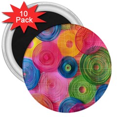 Colorful Abstract Patterns 3  Magnets (10 Pack) 