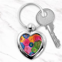 Colorful Abstract Patterns Key Chain (heart)