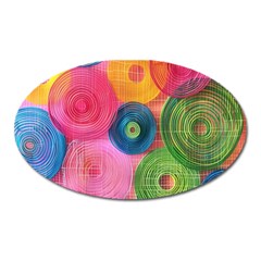 Colorful Abstract Patterns Oval Magnet