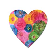 Colorful Abstract Patterns Heart Magnet