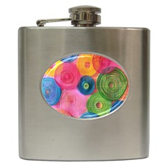 Colorful Abstract Patterns Hip Flask (6 Oz) by Maspions