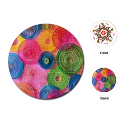 Colorful Abstract Patterns Playing Cards Single Design (round)