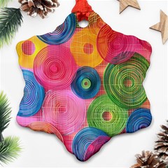 Colorful Abstract Patterns Snowflake Ornament (two Sides)