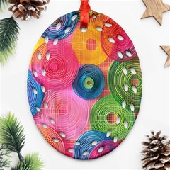 Colorful Abstract Patterns Ornament (oval Filigree)