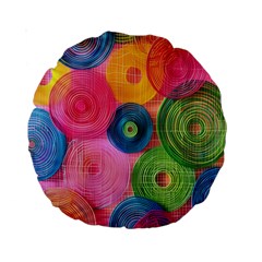 Colorful Abstract Patterns Standard 15  Premium Round Cushions by Maspions