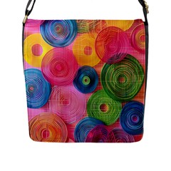 Colorful Abstract Patterns Flap Closure Messenger Bag (l)