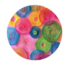 Colorful Abstract Patterns Mini Round Pill Box