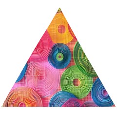 Colorful Abstract Patterns Wooden Puzzle Triangle