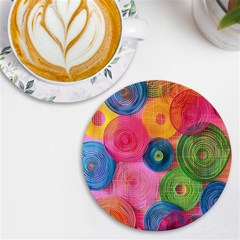 Colorful Abstract Patterns Uv Print Round Tile Coaster