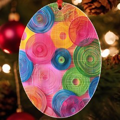 Colorful Abstract Patterns Uv Print Acrylic Ornament Oval by Maspions