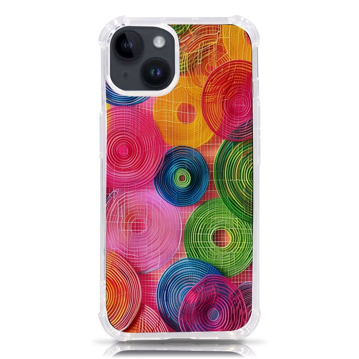 Colorful Abstract Patterns iPhone 14 TPU UV Print Case