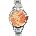 Lines Abstract Colourful Design Round Italian Charm Watch Front